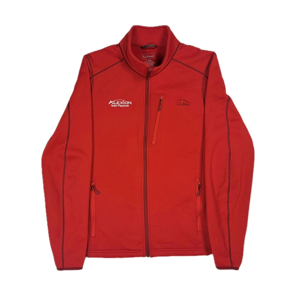 LL Bean Alexion custom embroidered full zip ProStretch fleece jacket mens large